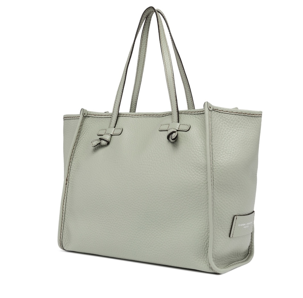 MARCELLA CABAS CUIR VERT D EAU