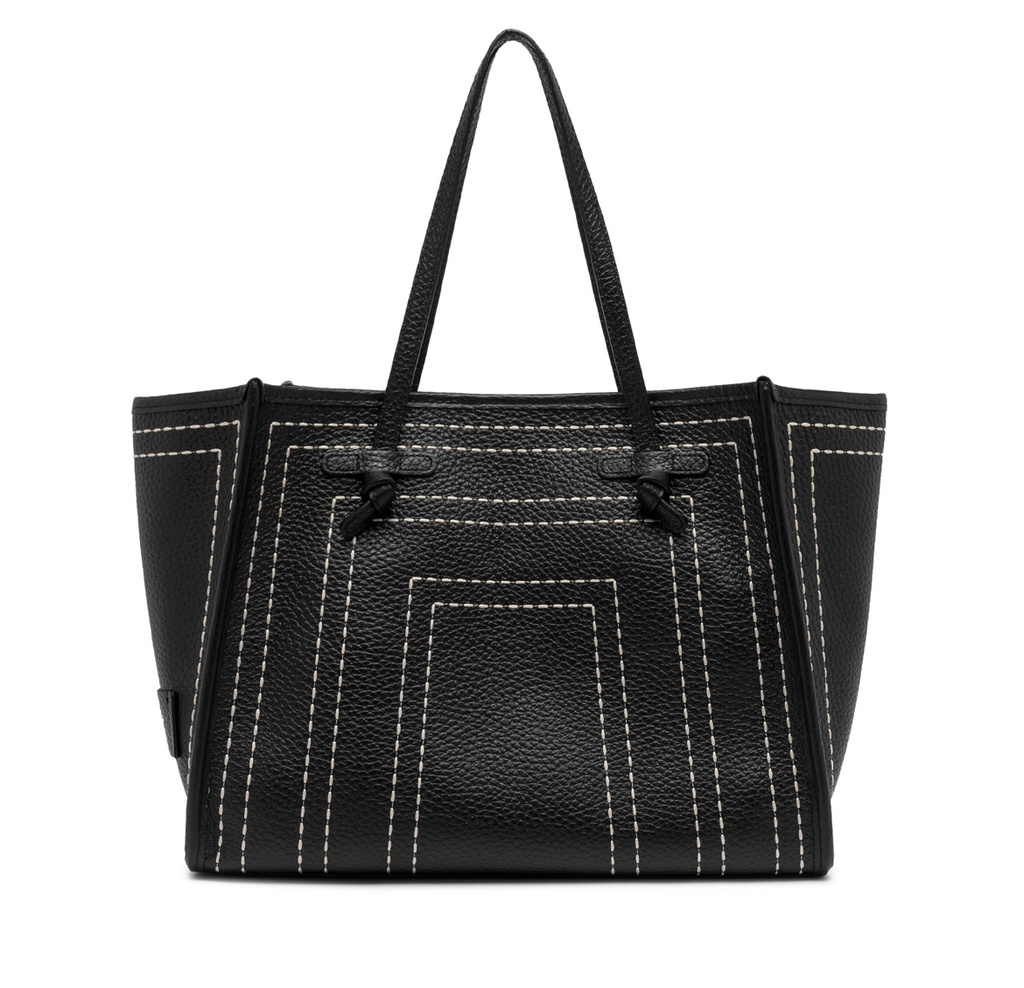 MARCELLA CABAS CUIR PIQUE NOIR 